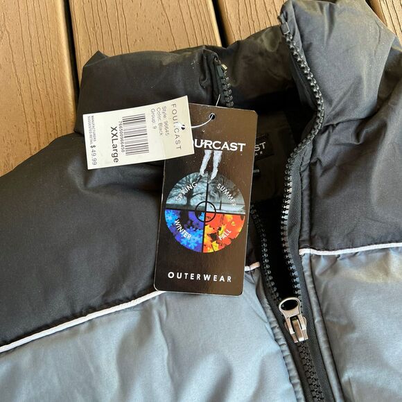 Puffer Vest Men’s 2XL Fourcast Black Gray NWT Winter XXL Gorpcore‎ Outdoors - Picture 2 of 7
